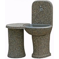Freistehendes Gartenbetonwaschbecken + Tisch